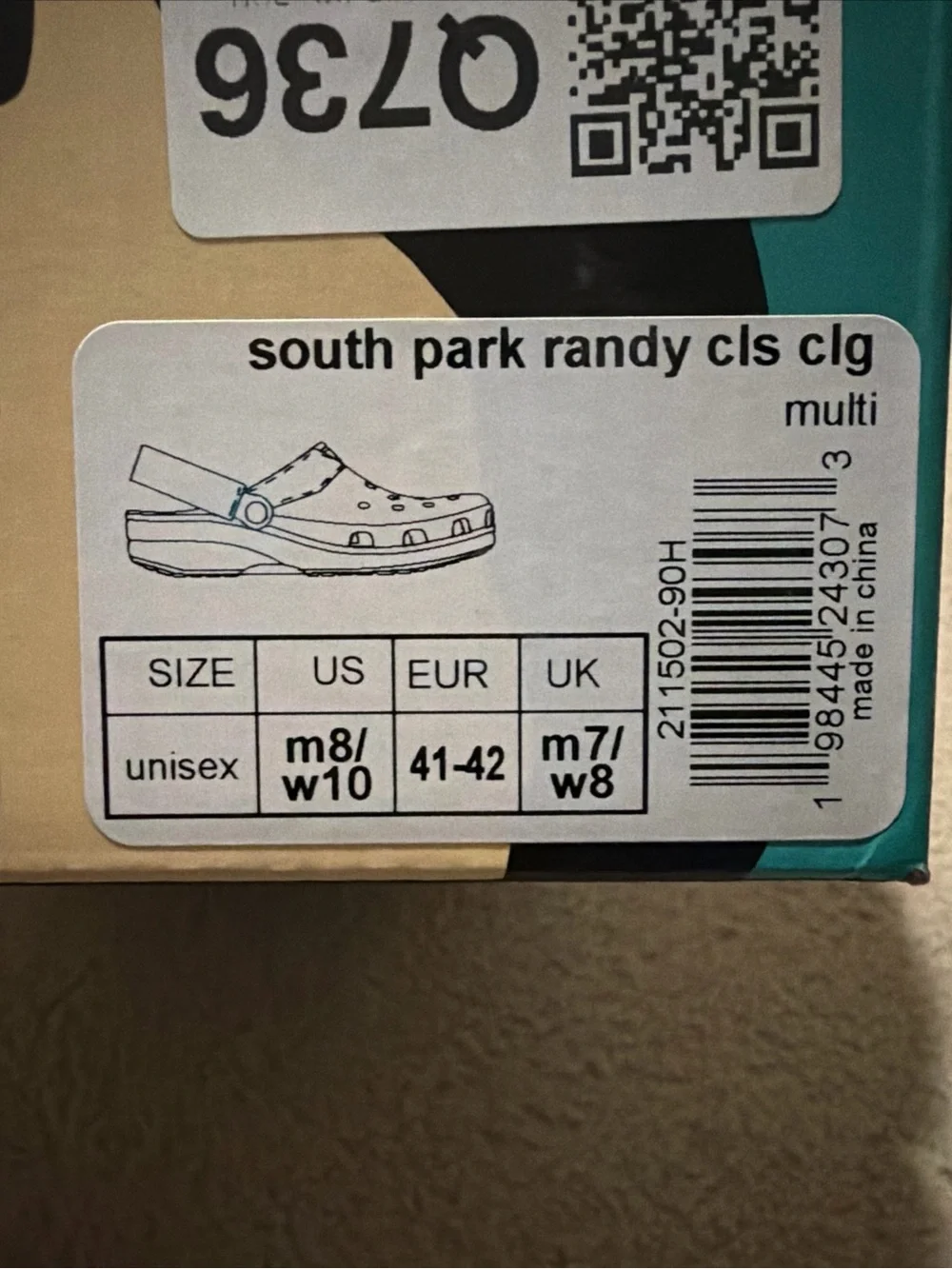 Crocs Men’s 8 Womens 10 x South Park Randy Classic Clogs Slip Ons Sandals Shoes